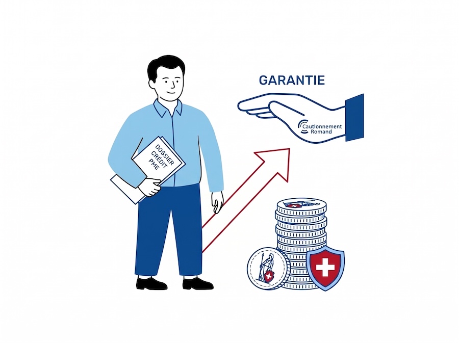 Un dirigeant de PME tient son dossier de crédit, soutenu par la garantie de Cautionnement romand