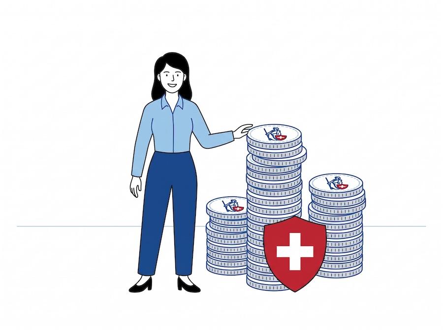 Piles de pièces de monnaie en CHF symbolisant le crédit bancaire pour les PME en Suisse romande via Cautionnement romand.